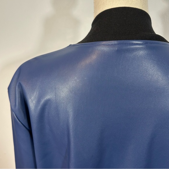 Blue Full-zip Bomber Jacket Size Large - Picture 5 of 8